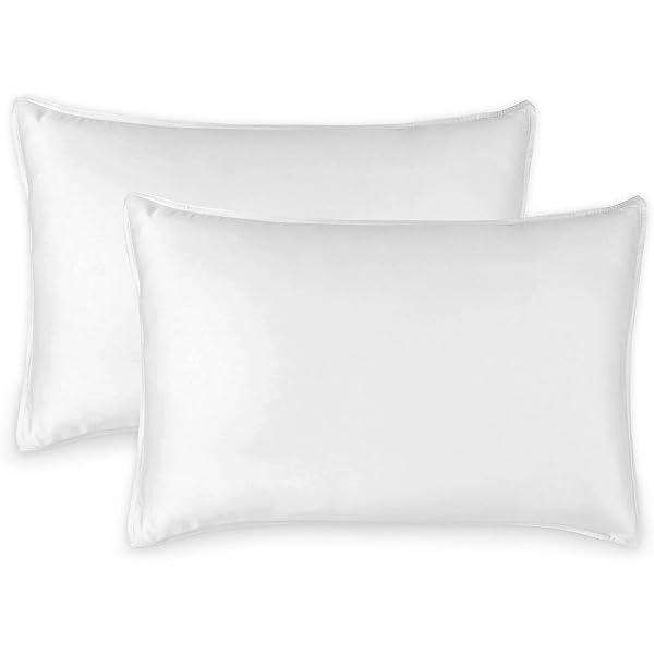 Queen Pillowcases by , Genuine 100% Organic Viscose Derived from Bamboo, Luxuriously Soft & Cooling, Double Stitching, Envelope Closure (2 Queen Pillowcases, White)